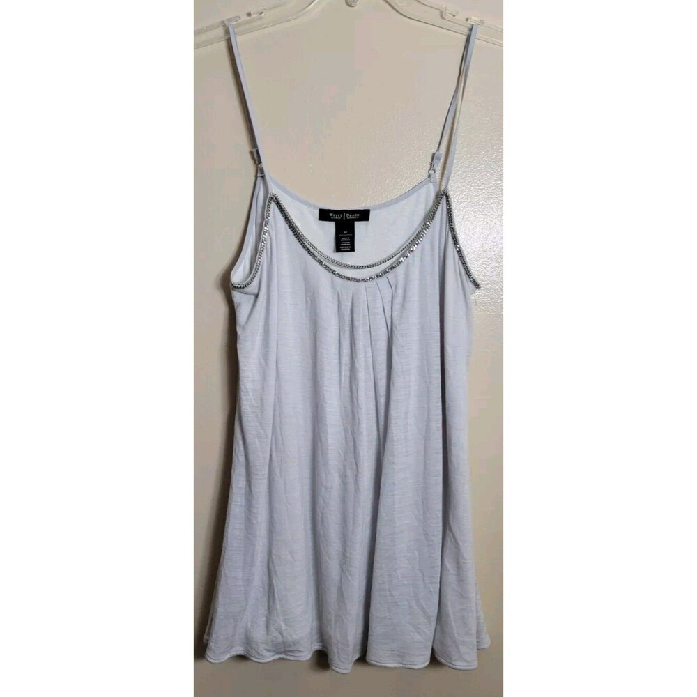 NWT Womans White House Black Market Medium Gray Spaghetti Strap Camisole Tank
